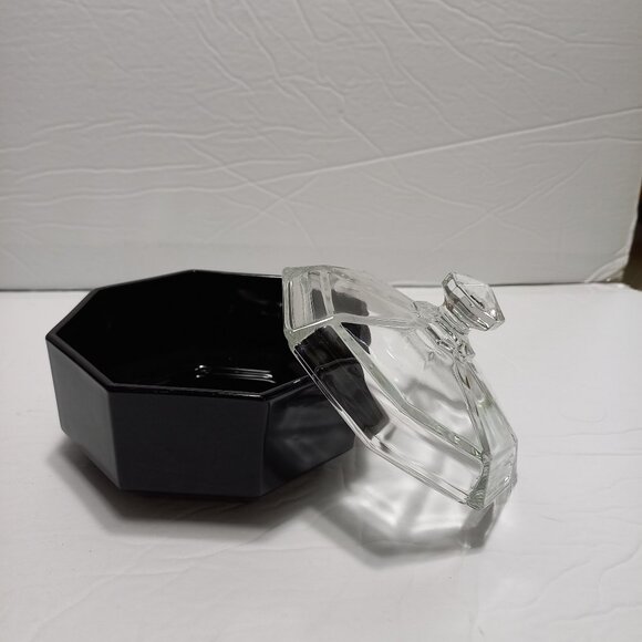 Black ARCOROC Candy Dish / Clear Glass Lid - Picture 1 of 8
